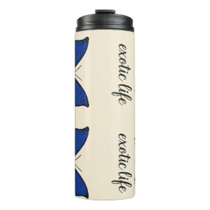 Blaue isotherme Schmetterlingsflasche Thermosbecher