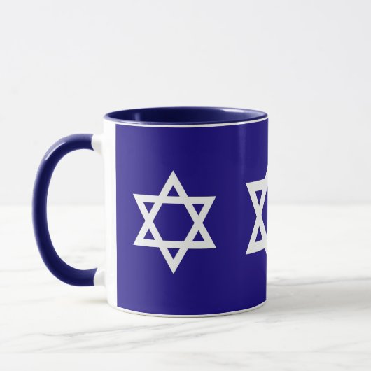 Blaue israelische Patriot-Tasse, israelische Flagg Tasse (Links)