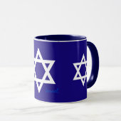 Blaue israelische Patriot-Tasse, israelische Flagg Tasse (VorderseiteRechts)