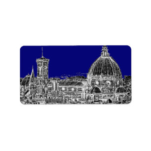 Blaue italienische Kathedrale Adressaufkleber