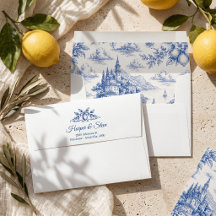Blaue italienische Küsten-Toile-Hochzeit
