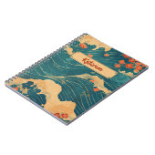 Blaue japanische Wave Cherry Blüten Klassisches Mu Notizblock (Linke Seite)