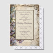 Blaue Jasmine Floral gerahmt Pergament Einladungen (Versetzt (Einladung))