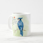 Blaue Jay-Aquarellmalerei Kaffeetasse (Vorderseite Links)