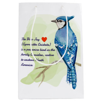 Blaue Jay-Aquarellmalerei Mittlere Geschenktüte