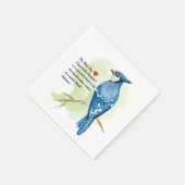Blaue Jay-Aquarellmalerei Serviette (Ecke)