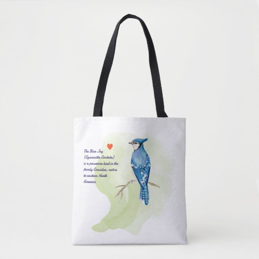 Blaue Jay-Aquarellmalerei Tasche (Vorderseite)