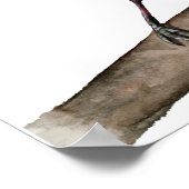 Blaue Jay auf Aquarellmalerei in Zweigstellen Poster (Ecke)