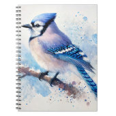Blaue Jay auf Aquarellmalerei Notizblock (Vorderseite)