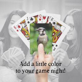 Blaue Jay auf den Spielkarten von Fence Bird Lover