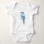 Blaue Jay Bird Art Collection Baby Strampler (Vorderseite)