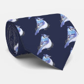 Blaue Jay Bird Art Collection Krawatte (Gerollt)