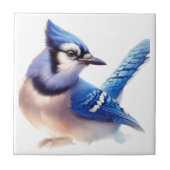 Blaue Jay Bird Art Fliese (Vorderseite)