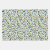 Blaue Jay Bird Branchen und Blüten Geschenkpapier Set (Vorderseite 2)