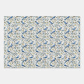 Blaue Jay Bird Branchen und Blüten Geschenkpapier Set (Vorderseite 3)