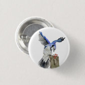 Blaue Jay Button (Vorne & Hinten)
