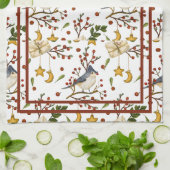 Blaue Jay, Cookies, rote Berries, Geschenke, Winte Geschirrtuch (Gefaltet)