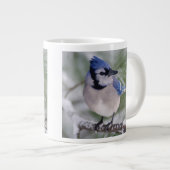 Blaue Jay, Cyanocitta cristata Jumbo-Tasse (Vorderseite Rechts)