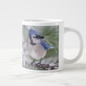 Blaue Jay, Cyanocitta cristata Jumbo-Tasse (Rechts)