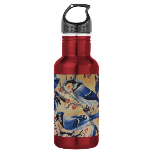 Blaue Jay Edelstahlflasche (Vorderseite)