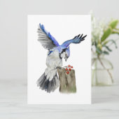 Blaue Jay Einladung (Stehend Vorderseite)