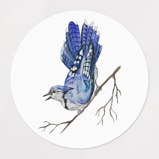 Blaue Jay Etiketten (Design 1)
