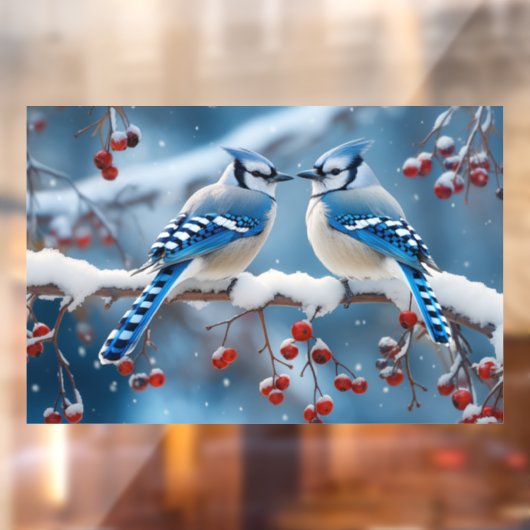 Blaue Jay Fensteraufkleber (Blatt 2)