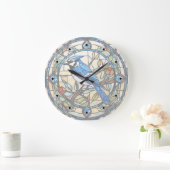 Blaue Jay-festgehaltene Glass Bluejay-Vogeluhr Große Wanduhr (Zuhause)