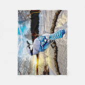 Blaue Jay-Fleece-Decke Fleecedecke (Vorderseite)
