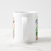 Blaue Jay fliegen Frühjahr-Zeit Jumbo-Tasse (Rückseite)