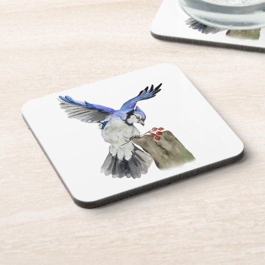 Blaue Jay Getränkeuntersetzer (Linke Seite)