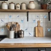 Blaue Jay im Flug Fliese