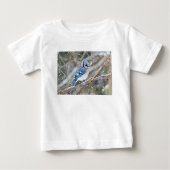 Blaue Jay im Schneesturm Baby T-shirt (Vorderseite)
