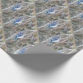 Blaue Jay im Schneesturm Geschenkpapier (Ecke)