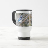 Blaue Jay im Schneesturm Reisebecher (Vorderseite Links)