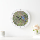 Blaue Jay im südlichen Wachswald Myrtle Wall Clock Große Wanduhr (Zuhause)