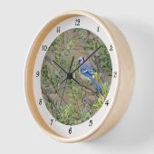 Blaue Jay im südlichen Wachswald Myrtle Wall Clock Uhr (Winkel)