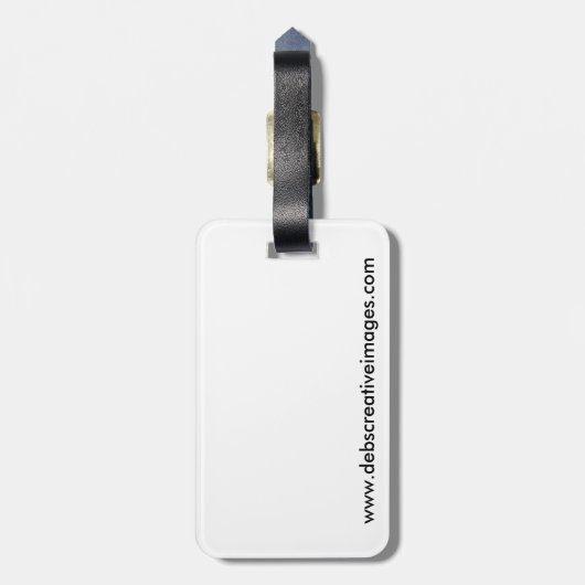 Blaue Jay im Winter Gepäckanhänger (Rückseite vertikal)