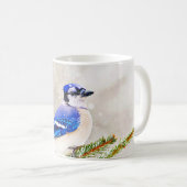 Blaue Jay im Winter Kaffeetasse (VorderseiteRechts)