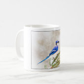 Blaue Jay im Winter Kaffeetasse (Vorderseite Links)