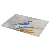 Blaue Jay im Winter Schneidebrett (Ecke)