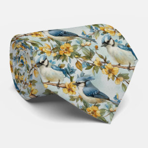 Blaue Jay in Bäumen Krawatte