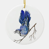 Blaue Jay Keramik Ornament (Vorne)
