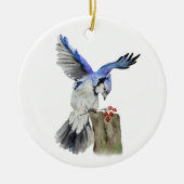 Blaue Jay Keramik Ornament (Vorne)