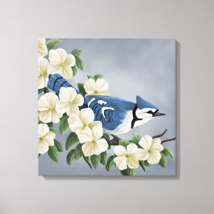 Blaue Jay-Kunst-Drucke Leinwanddruck