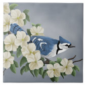Blaue Jay-Kunst-Fliese Fliese (Vorderseite)