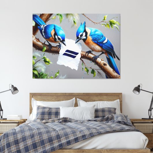 Blaue Jay Leinwanddruck (Insitu (Schlafzimmer))