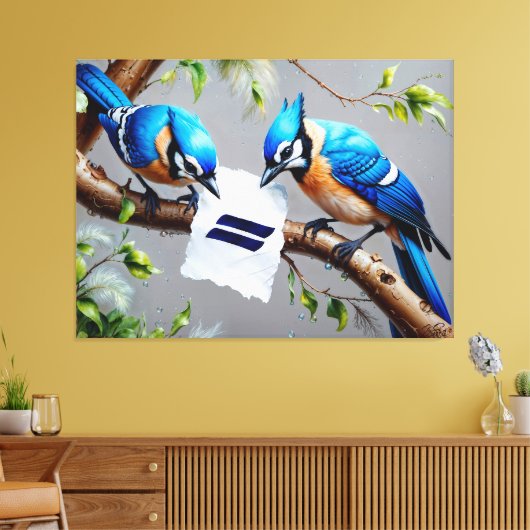 Blaue Jay Leinwanddruck (Insitu (Wohnzimmer))