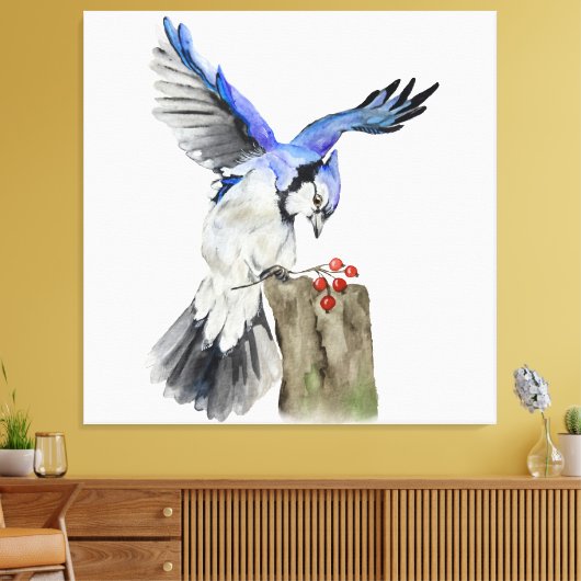 Blaue Jay Leinwanddruck (Insitu (Wohnzimmer))