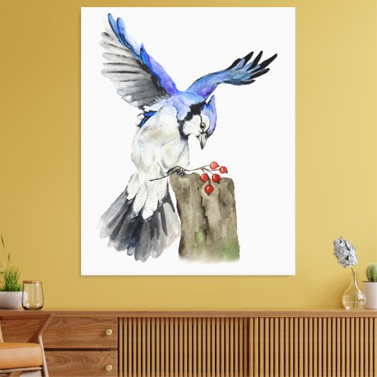 Blaue Jay Leinwanddruck (Insitu (Wohnzimmer))